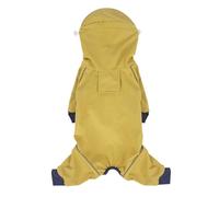 ZEZEZ Chubasquero Impermeable for Perros, Chaqueta Reflectante de 4 Patas con Orificio for Correa, Capucha Ajustable, Abrigo Resistente al Viento for Perros pequeños(Amarillo,XL)