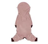 ZEZEZ Chubasquero Impermeable for Perros, Chaqueta Reflectante de 4 Patas con Orificio for Correa, Capucha Ajustable, Abrigo Resistente al Viento for Perros pequeños(Rosa,L)
