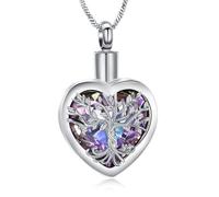 ZEZILE Collar de urna del Árbol de la Vida para Cenizas Portajoyas de Cremación de Corazón para Mujeres Conservador