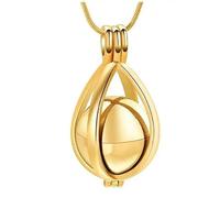 ZEZILE Joyería de cremación, collar de urna en forma de lágrima para cenizas con bolas huecas, colgante de urna en forma de bola, bote de urna, joyería de recuerdo para humanos