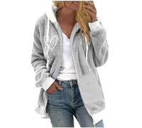 ZEZKT Abrigos Para Mujer con Capucha Parka Forro Polar Estampado de ocio chaqueta Manga Larga Casual Abrigo Sudaderas de Manga Larga con Cremallera Chubasqueros Cazadora Plumas Jacket