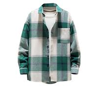 ZEZKT Camisa Acolchada de Cuadros para Hombre Camisa Con Forro de Lana Chaqueta Hombre Otoño Invierno Camisa de Manga Larga Camisa Casual Exterior Moda Plaid Blusa Deportes Chaqueta Casual Jacket