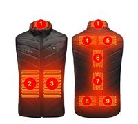 ZEZKT Chaqueta Calefactable para Hombre Chaleco Térmico con Temperatura Ajustable Chaqueta térmica impermeable con 9 zonas (sin batería) chaleco calefactable chaqueta de invierno para senderismo