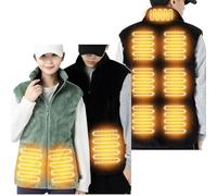 ZEZKT Chaqueta Calefactable Unisex Hombre Mujer Calefactor Temperatura Ajustable con 9 Zona de Calentamiento Chaleco Térmico con Temperatura Ajustable chaleco de forro polar (sin batería)