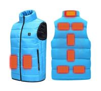 ZEZKT Chaqueta Térmico Electrico para Hombre y Mujer Calentador Abrigo Térmico Eléctrico USB con 9 Zonas Chaqueta de Plumas Calefactable Temperatura Control Recargable Heated Vest Chaleco Eléctrico