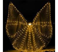 ZFBIRD Capa LED Wings de mariposa con alas de mariposa para Halloween (55 pulgadas para adultos, luces amarillas)