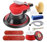 ZFE Random Orbital Sander 5" & 6" Pneumatic Palm Sander with Extra 5" Backing Plate, Sponge Polishing Pads, Sandpapers Low Vibration and Heavy Duty for Wood, Composites, Metal