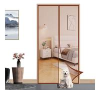 ZFEBHMY Cortina Mosquitera Magntica Puertas,Automático Cierre Cortina antimosca,Adsorción Magnética Plegable Anti Mosquito Insecto Mosquitera,Cortina Hecha de Malla-Brown||95x215cm(37x84inch)