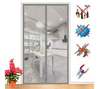 ZFEBHMY Mosquitera MagnéTica para Puertas Mosquiteras MagnéTica De Malla Anti Insectos Cortina FáCil De Ensamblar Sellado AutomáTico Cortina Mosquitera,para Cocina BalcóN-Gray|| 135x205cm(53x80inch)