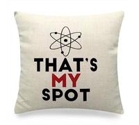 ZFENGYYUAN Sheldon Cooper Big Bang Theory - Funda de cojín de lino para hombre, niños, con texto en inglés "That's My Spot", sin relleno, 45 x 45 cm, decoración del hogar, sofá, coche, dormitorio