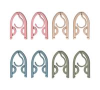 ZFFKZ 8 perchas plegables para ropa, 4 colores, plegables, portátiles, de plástico, para el hogar, hotel, camping, vacaciones, viajes, accesorios esenciales para cruceros