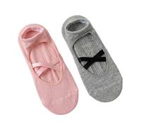 zffkz Calcetines antideslizantes para pilates, 2 unidades, estilo ballet, calcetines de yoga para mujer, con suela antideslizante y bandas elásticas, talla única EU 36-40, adecuados para barra, danza