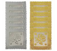 ZFFKZ Juego de 12 Posavasos (Dorado y Plateado), Vasos con diseño de Encaje (11 cm), Resistentes al Calor y Antideslizantes, Elegantes Accesorios de Mesa y Cocina para Fiestas e Ideas de Regalo