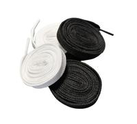 zffkz Paquete de 4 cordones planos para zapatillas (2 cordones blancos, 2 cordones negros) de 120 cm x 8 mm, trenzados de alta calidad, para deportes, correr, lona, casual, etc.