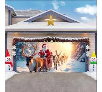 ZFFLYH Cubrepuerta De Navidad, Pancarta De Decoración, Grandes Fondos, Mural para Decoración Navideña, para La Víspera De Navidad, Decoración Exterior De Pared,Sunset Reindeer,16 * 7FT