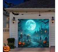 ZFFLYH Decoraciones Cubierta Puerta Garaje De Halloween Banner, Grandes Pared De Cubierta Puerta Fondo Colgante Halloween para Decoraciones Vacaciones Al Aire Libre,Horror Night,8 * 7