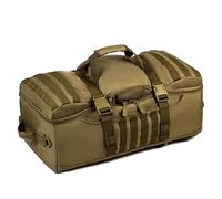 ZFFOZZ 60L Mochila Táctica 3-en-1, Bolsa de Viaje MOLLE con Modos de Porte Versátiles Mochila, Bandolera, a Mano. Ideal para Viajes, Gimnasio, Senderismo y Aventuras al Aire Libre.(Brown)
