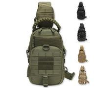 ZFFOZZ Bolsa Bandolera, Mochila de Pecho Para Acampar Impermeable Deportiva Sistema MOLLE Bolsas Bandolera Para Senderismo Escalada Ciclismo y Pesca(Green)