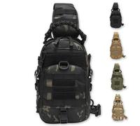 ZFFOZZ Bolsa Bandolera, Mochila de Pecho Para Acampar Impermeable Deportiva Sistema MOLLE Bolsas Bandolera Para Senderismo Escalada Ciclismo y Pesca(Black cp)