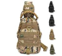 ZFFOZZ Bolsa Bandolera, Mochila de Pecho Para Acampar Impermeable Deportiva Sistema MOLLE Bolsas Bandolera Para Senderismo Escalada Ciclismo y Pesca(Cp)