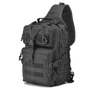 ZFFOZZ Bolsa de bandolera táctica, mochila militar ventilada mochila de hombro EDC extraíble bolsa de asalto resistente al agua y transpirable(Black)