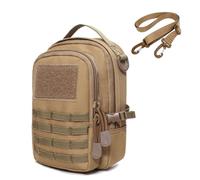 ZFFOZZ Bolsa Táctica Molle Pequeña, Bolsa Para Herramientas Tácticas EDC Mochila Compacta Multiusos Para La Cintura y El Hombro.(Brown)