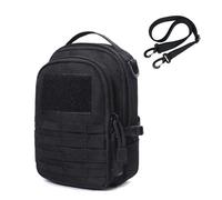 ZFFOZZ Bolsa Táctica Molle Pequeña, Bolsa Para Herramientas Tácticas EDC Mochila Compacta Multiusos Para La Cintura y El Hombro.(Black)