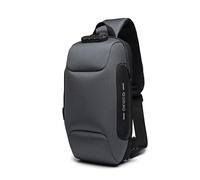 ZFFOZZ Bolso Bandolera Para Hombre, Mochilas Antirrobo Con Cargador USB Para Viajes Senderismo Mochila de Pecho Mochila Impermeable Para Deportes Montañismo Hombro(Gray)