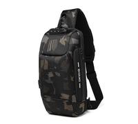 ZFFOZZ Bolso Bandolera Para Hombre, Mochilas Antirrobo Con Cargador USB Para Viajes Senderismo Mochila de Pecho Mochila Impermeable Para Deportes Montañismo Hombro(Cp)