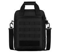 ZFFOZZ Bolso Mensajero Táctico, Maletín Táctico para Laptop, Mochila de Hombro MOLLE Resistente, Bolso de Mano para Hombres, Actividades al Aire Libre, Picnics y Acampada(Black)