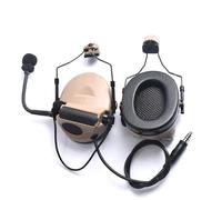 ZFFOZZ Casco táctico C2 Auriculares de comunicación Orejeras de protección para el tiro y actividades al aire libre (NO cancelación de ruido) con micrófono, amplificación de sonido(Sand Color)