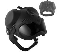 ZFFOZZ Casco Táctico K9 para Perros, con Lentes y Orejeras, para Entrenamiento de Tamaño Mediano de Terrier Belga Holandés y Pastor Alemán para Exteriores(Black)