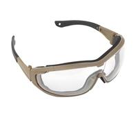 ZFFOZZ Gafas Tácticas con dos Tipos de Lentes y Correas Fijas, Protección Solar y a Prueba de Viento para Airsoft Ciclismo Caza CS Juegos de Guerra(Brown,Clear lenses)