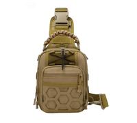 ZFFOZZ Mochila Táctica Bandolera para Hombre, Mochila Militar EDC Molle con Correa Ajustable para Escalada Camping Pesca y Senderismo(Brown)