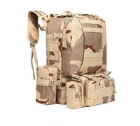 ZFFOZZ Mochila Táctica de 55L Con Ventilación Impermeable 3 Bolsas MOLLE Integradas Mochilas Antipresión para Viajar(Sansha cp)