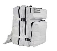 ZFFOZZ Mochila táctica militar Molle de 45 litros, mochila de asalto para el ejército mochila de emergencia para 3 días mochila de senderismo y trekking(White)