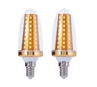 ZFFOZZ Paquete de 2 Bombillas LED Tipo Maíz, E27/E14, 200-240 V, Iluminación Doméstica, Lámpara Tipo Maíz, Blanco Cálido Tricolor, para Lámparas Colgantes de Vela, para El Hogar(E14-18W,White)