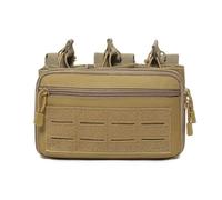 ZFFOZZ Tactical Mag Admin Pouch, Triple Rifle Mag Admin Pouch EDC Bag, Vest Attachment, for Daily Life Cycling Camping Hiking(Brown)