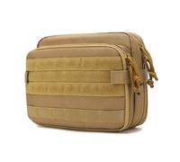 ZFFOZZ Tactical Molle Admin Pouch, Outdoor Sports Medical First Aid EDC Pouch Vest Accessory, for Camping Cycling Travel(Brown)