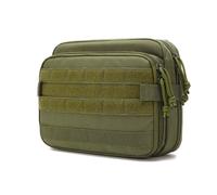 ZFFOZZ Tactical Molle Admin Pouch, Outdoor Sports Medical First Aid EDC Pouch Vest Accessory, for Camping Cycling Travel(Green)