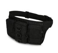 ZFFOZZ Tactical Pouch Waist Pack, Waterproof Cloth Men's Waist Bag Hiking Camping Fishing Outdoor Sports Bag Mountaineering(Black)