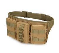 ZFFOZZ Tactical Pouch Waist Pack, Waterproof Cloth Men's Waist Bag Hiking Camping Fishing Outdoor Sports Bag Mountaineering(Brown)