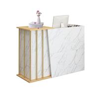 ZFFSCD Mostrador de Recepción, con 4 Espacios de Almacenamiento y Cajón, Mostrador de Recepción con Patas de Acero, para Recepción(Size:100cm,Color:Marble)