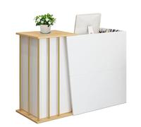 ZFFSCD Mostrador Recepción, Mostrador de Recepción Pequeño con Cajones con Cerradura, Mostrador de Recepción Pequeño, para Oficina(Size:100cm,Color:White White)