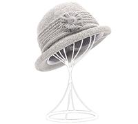 ZffXH Gorro de Lana de Invierno para otoño 1920 Vintage Beanie Cap Sombrero Lana Cloche Church Bucket Hat para Mujere señoras