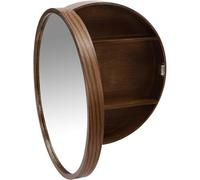 ZFGOJNBH Armario con Espejo para baño, Armario con Espejo Iluminado para baño, Material de Madera Maciza, Resistente al Agua, Armario de Pared Redondo para baño con Interruptor táctil Inteligente, ma