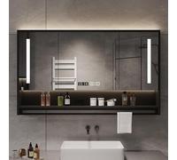 ZFGOJNBH Armario de baño con Espejo Gris y botiquín de Pared de 70 cm/27,5 Pulgadas. Armario con Espejo para baño.