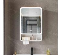 ZFGOJNBH Armario de baño con Espejo Rectangular, Armario de baño con Espejo Iluminado, botón táctil Inteligente, función de eliminación de Niebla con un Solo Clic, Armario de baño de aleación de Alum