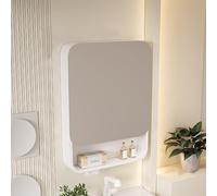 ZFGOJNBH Armario de baño con Espejo Rectangular, Armario de baño montado en la Pared, Gran Capacidad, Espacio de Almacenamiento Debajo, Armario de baño de aleación de Aluminio con bisagra silenciosa