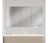 ZFGOJNBH Armario de baño con Espejo sin Marco y Soporte para Maquillaje, Armario de Almacenamiento montado en la Pared, Color Blanco (tamaño: 40 x 70 x 14 cm)